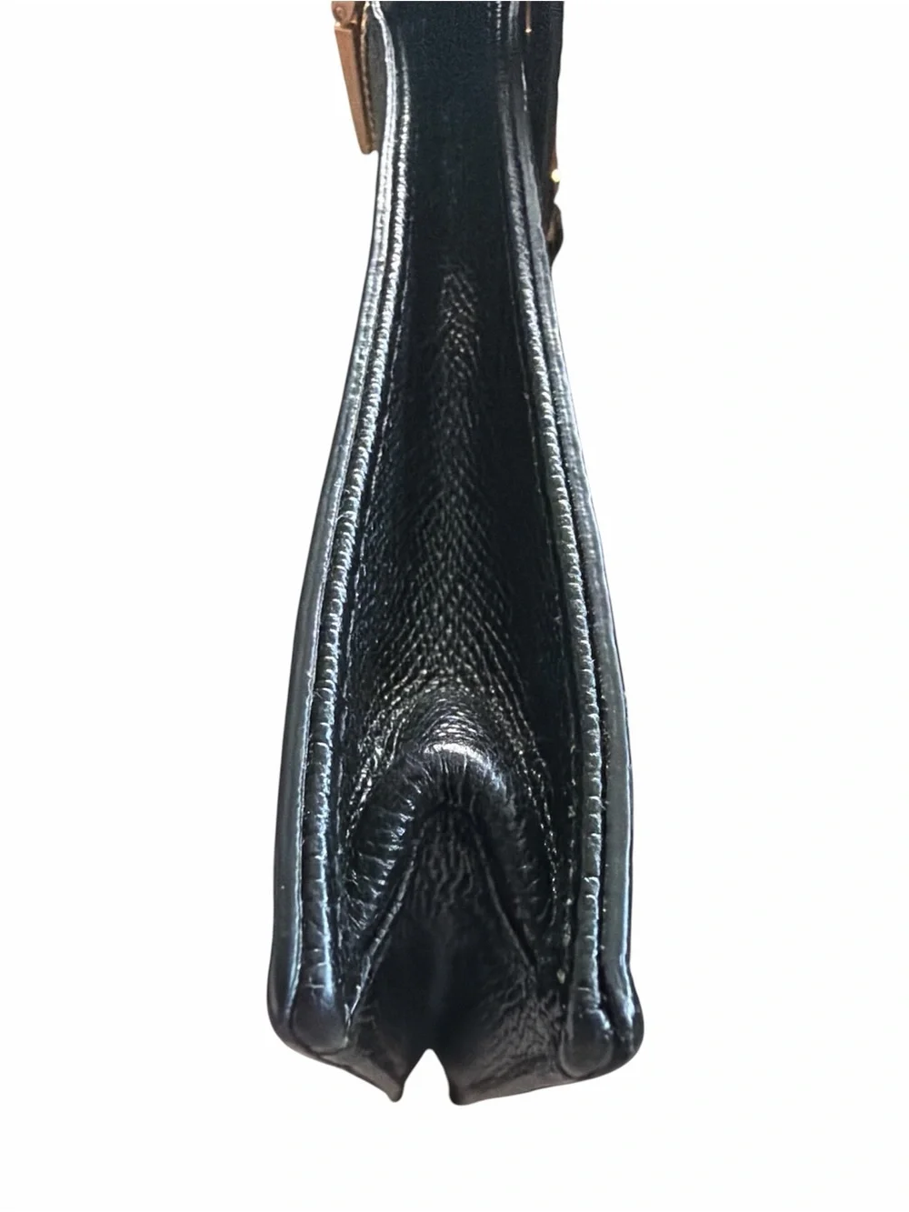 Couronne Leather Clutch with Gold Hardware